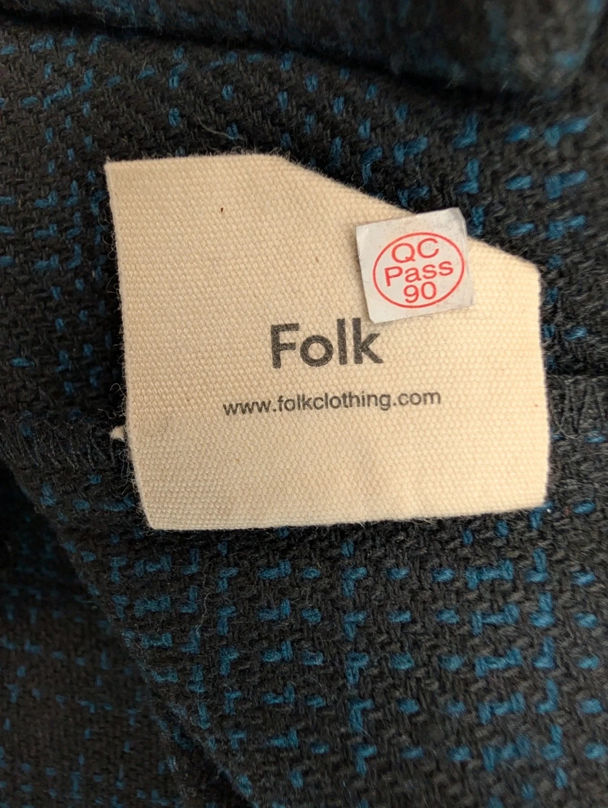 Folk NWOT navy blue heavy flannel shacket. Mens Medium. DN3575 image 7