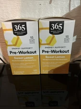 Two 365 Whole Foods Market Pre-Workout  Sweet Lemon Supplement 30 Total C2