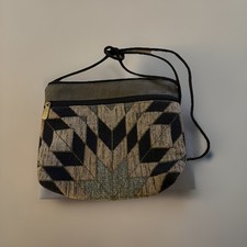 Vintage Danny K Of Beverly Hills CA Crossbody Tapestry And Suede Bag Purse