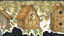 * Die-Cut Country Birds Bird houses  6. 1/4" Wallpaper bordeR Wall Decor 