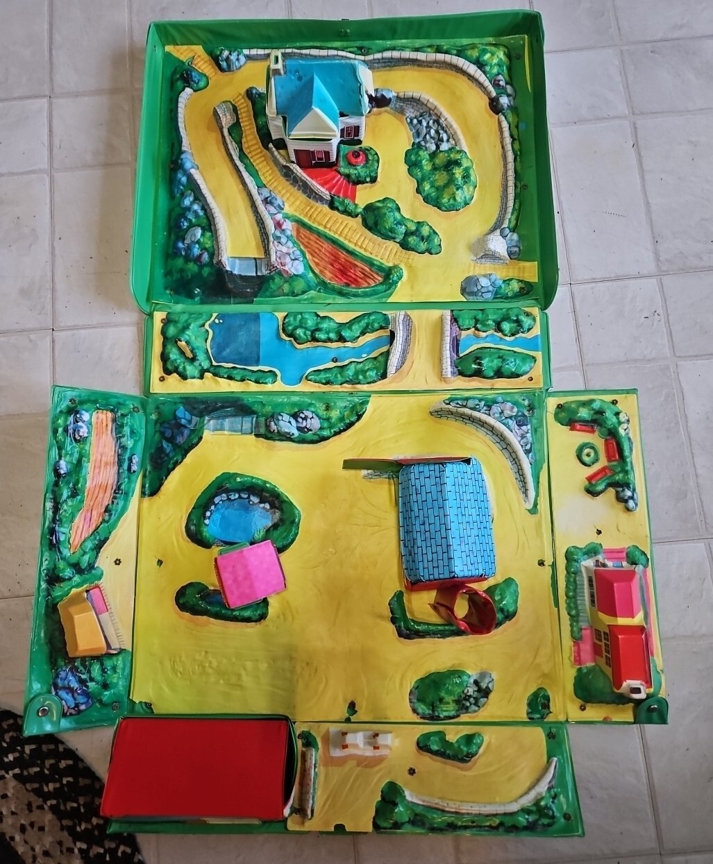 Sears 1972 Matchbox Country Playset Vinyl Plastic Carry Case Vintage