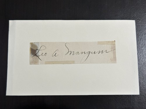 Leo Mangum Signed Index Card Cut 3x5 1924 Chicago White Sox Giants Boston Braves