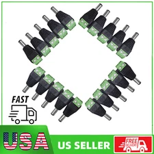 40Pcs DC 12V 5A Power Jack Male  Plug Adapter Barrel Connector 5.5 x 2.1mm