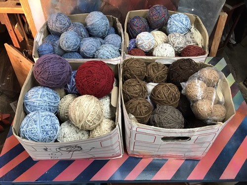 HUGE LOT OF YARN 35 Lbs Over 110 Balls Wool cotton Not Skeins Assorted colors - Picture 12 of 12