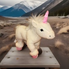 FAO Schwarz Unicorn Plush Toys R Us White Pink Stuffed Animal Christmas Holiday