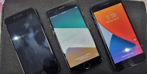 3X Apple iPhone 7 - 32GB - Schwarz A1778 (GSM) TEILE ODER REPARATUR