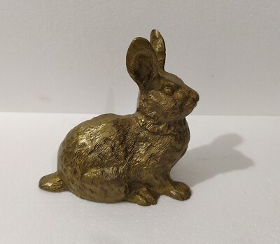 Vintage Big Rabbit 9 inches Metal Easter Bunnies Figurine Statue Garden