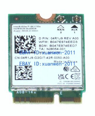   BE1750x Killer Series BE200 WiFi 7 Card with M.2. pcie key E #F2