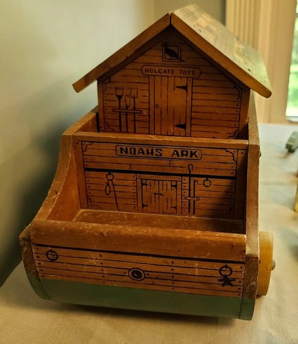 Rare Noah's Ark with Animals #2620 Holgate Toys circa 1948 Wonderful Pull Toy - Picture 8 of 11