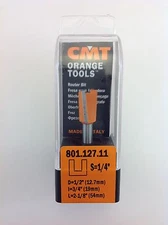 CMT 801.127.11 Mortising Router Bit, 1/4" Shank, 1/2" Diameter,  Made in Italy