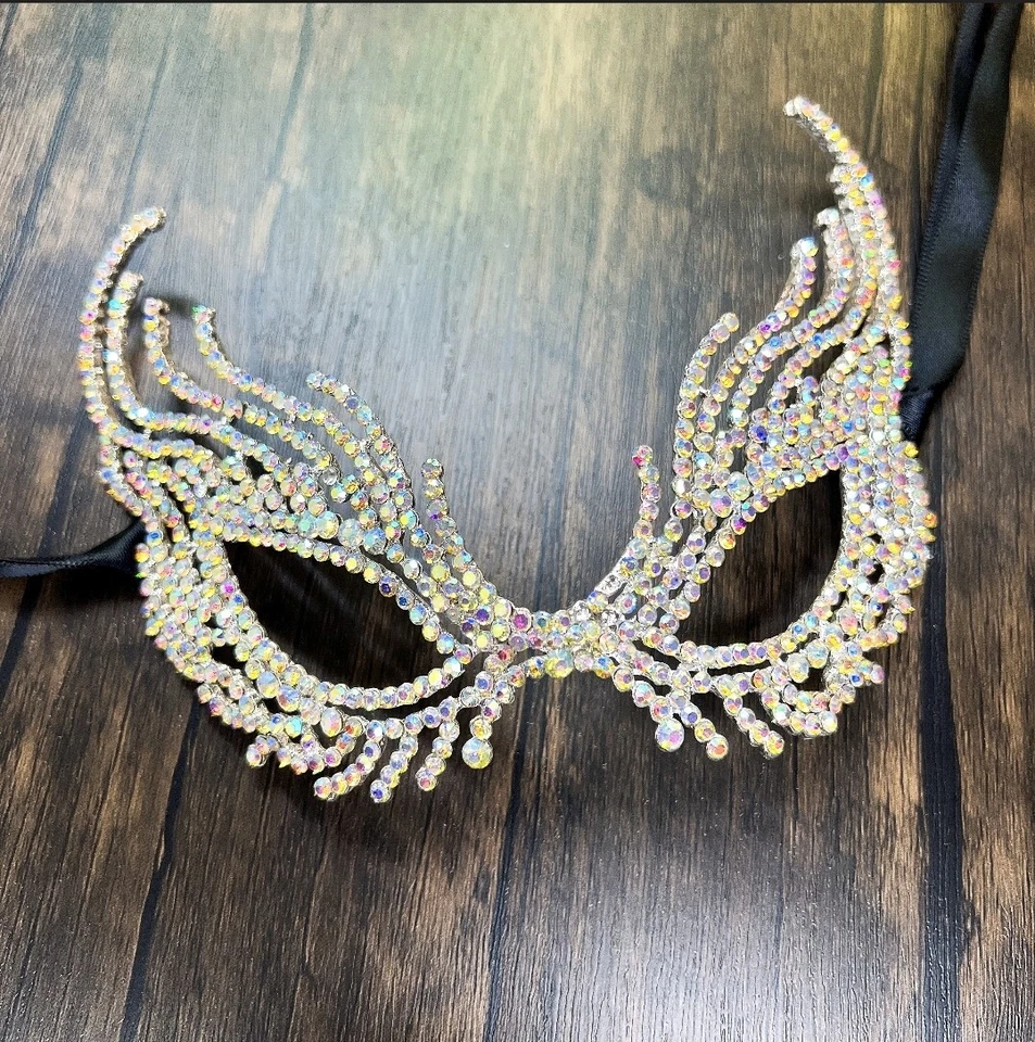 Princess Rhinestone Venetian Mardi Gras Party Evening Prom Masquerade Mask Gift - Image 2 of 3