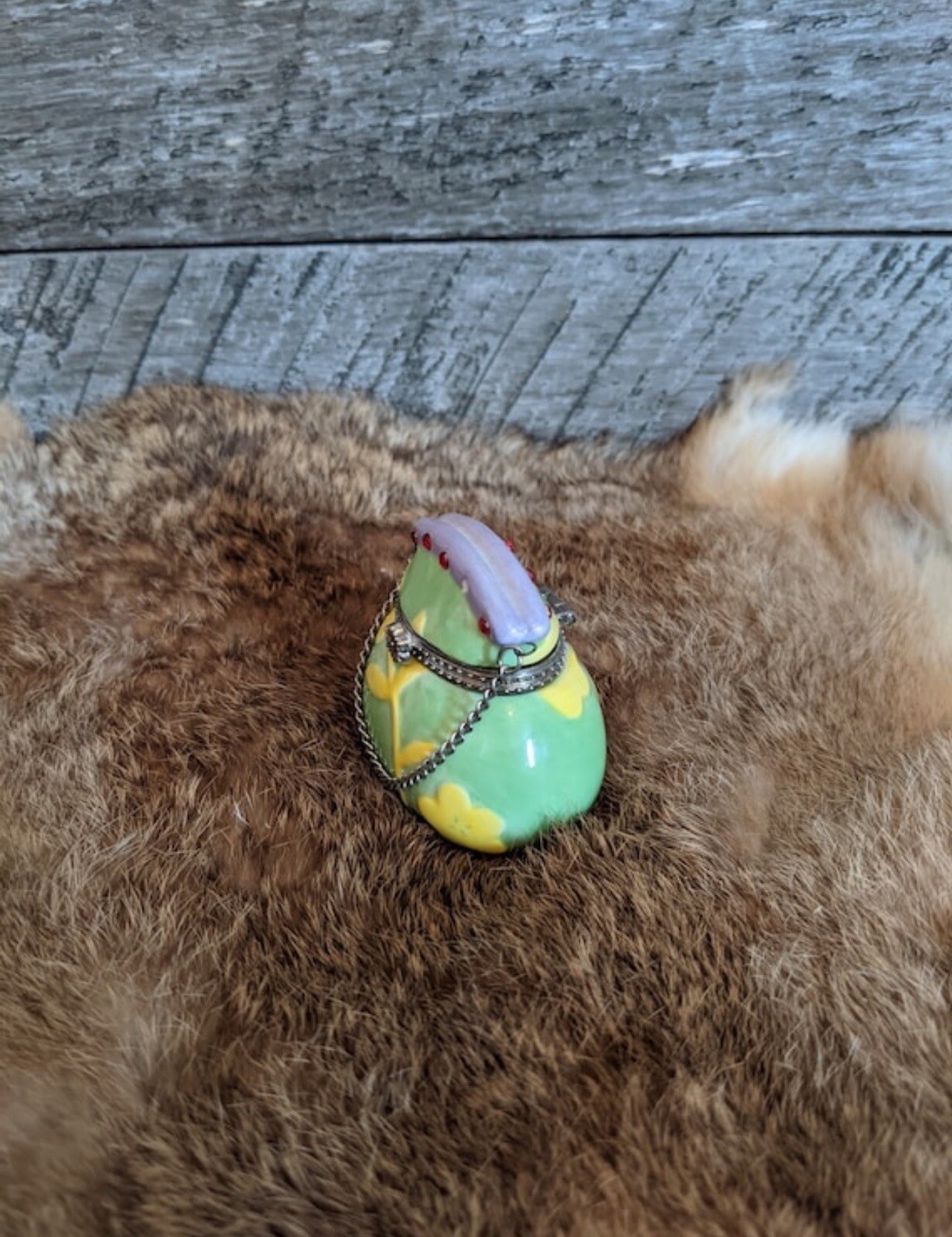 Vintage Ceramic Purse Pill Container