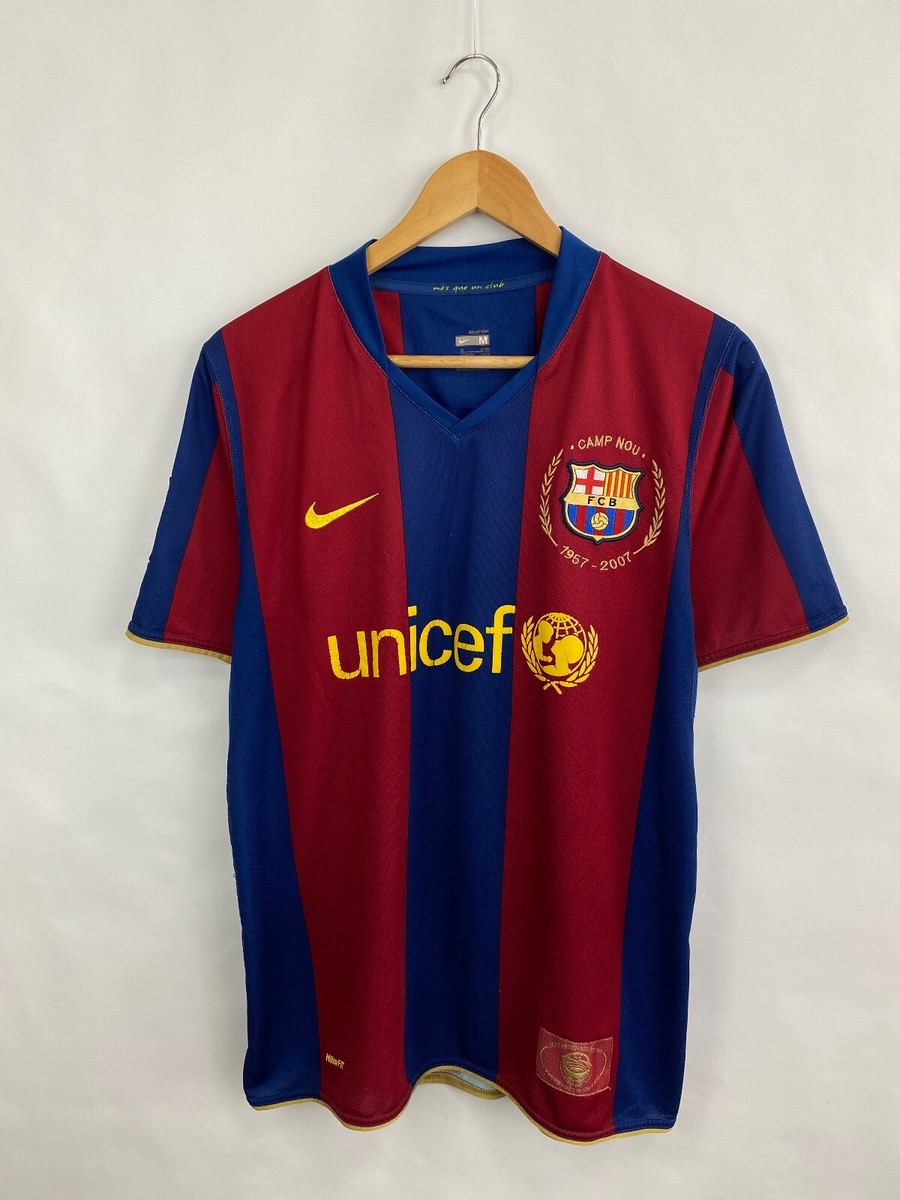 Vintage 2007 F. C. Barcelona Nike Soccer Jersey T-Shirt Rare size