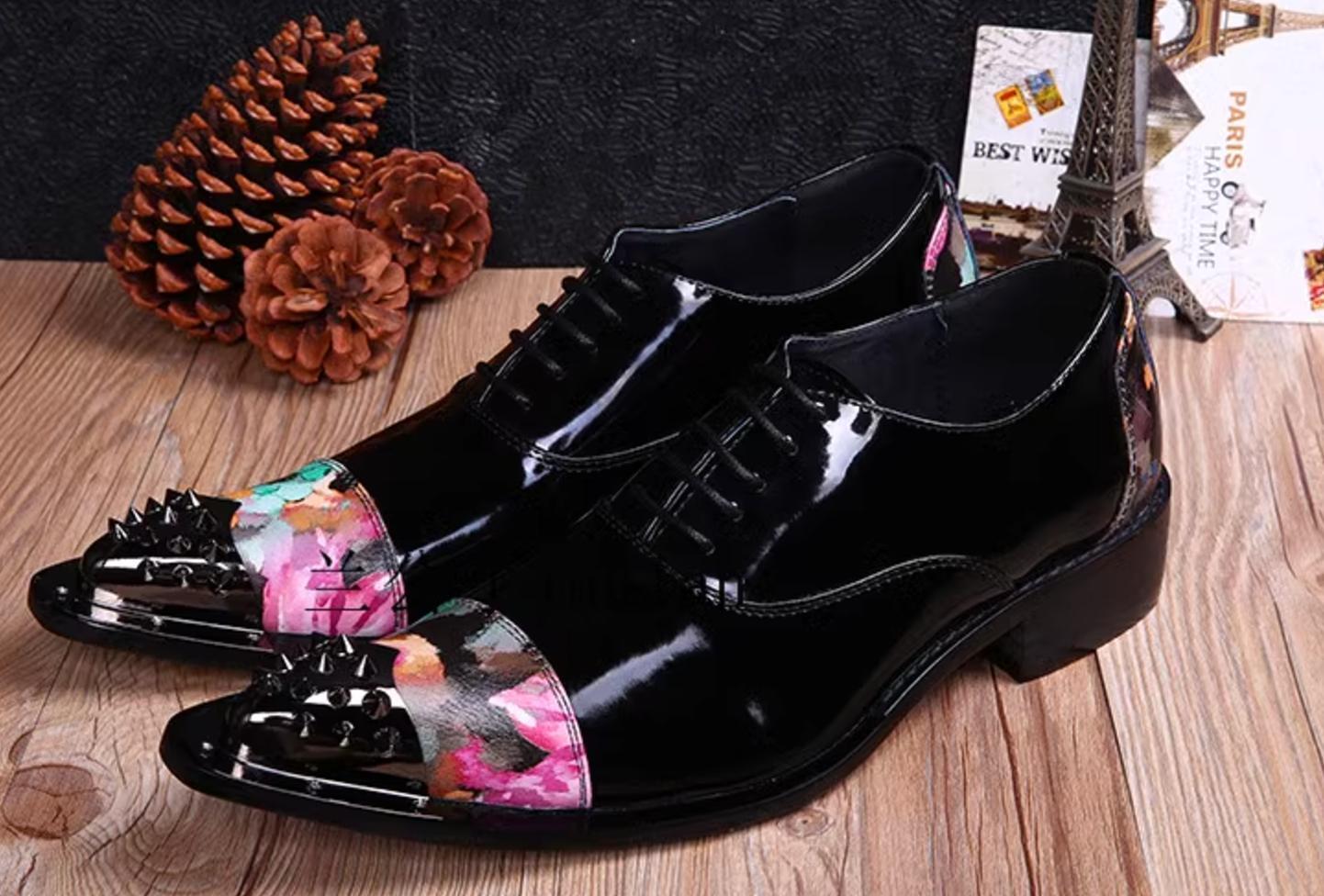 SAOLA Scarpe da sposa Oxford uomo moda chic metallo britannico punta floreale abito