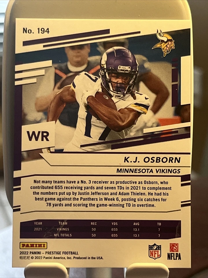 KJ OSBORN PRESTIGE BLUE XTRA POINTS VIKINGS! /299🔥🔥🔥 - Image 3 of 3