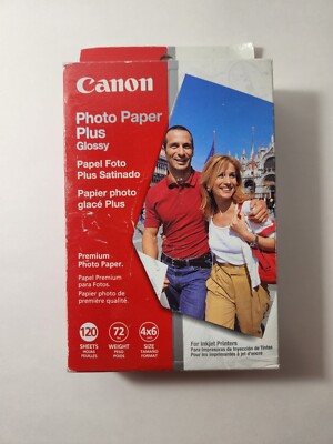 Cannon Photo Paper Plus Glossy 4×6 120 Sheet 72 Lb Weight for Inkjet Printer!