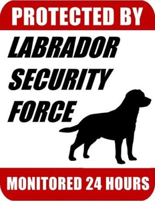 Protected By Labrador Security Force Monitored 24 Hours Laminated Dog Sign