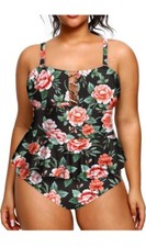 Yonique Plus Size Swimsuits for Women Tummy Control Two Piece Bathing Suits