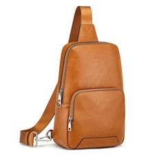 Sling Bag For Women Men Rfid Blocking Genuine Leather Crossbody Backpack Slin...
