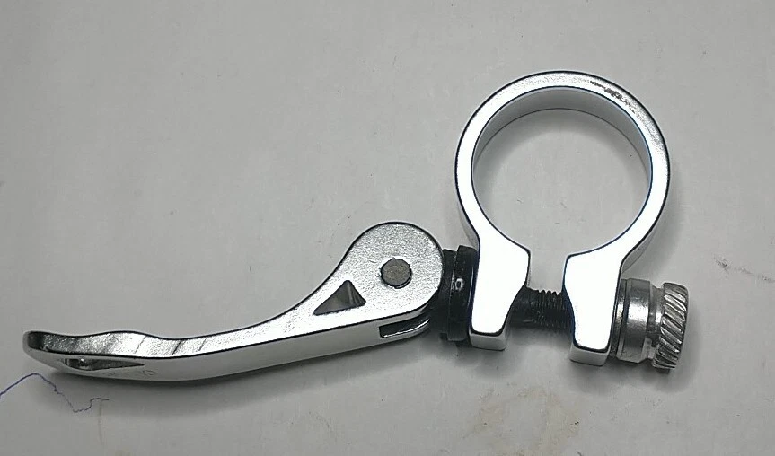 Abrazadera de tija de sillín de bicicleta 31,8 mm 1-1/4" con liberación rápida plateada (Bin#3) Foto 4 de 4