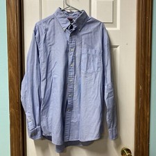 Tommy Hilfiger L men  s long sleeve dress shirt used Blue