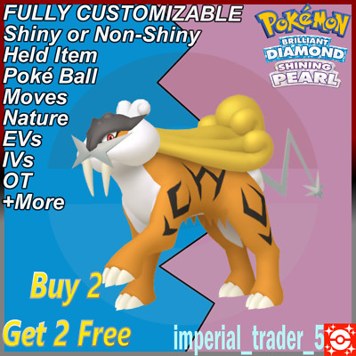 Pokemon Brilliant Diamond & Shining Pearl   Shiny Raikou   6IV Customizable