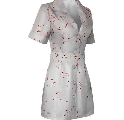 Cosplay Silent Hill Nurse Dress Hat Halloween Scary Bloody Carnival Suit Costume - Picture 8 of 12