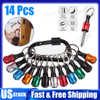 1/4'' Hex Shank Quick Release Keychain Screwdriver Drill Bit Holder Bit Set 14PCS
