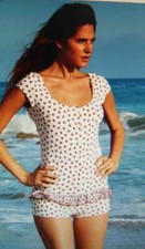 Marc Jacobs Swimwear 1 Piece Romper Swimsuit Red White Blue Floral L 186