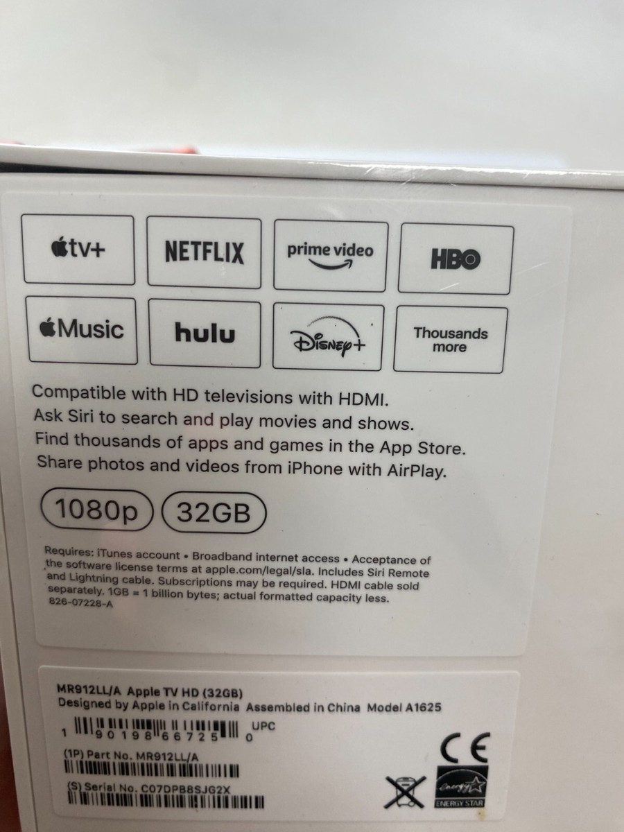 Apple TV 4th Generation 32gb Model A1625 - Black for sale online