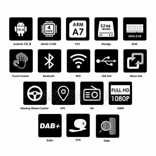 2+32GB Android 10 In Dash 10.1" Double 2 Din Car Stereo Radio GPS Navi WiFi +CAM - Picture 2 of 12