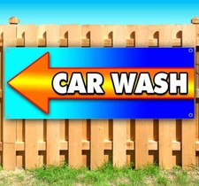 CAR WASH LEFT ARROW Advertising Vinyl Banner Flag Sign Many Sizes USA
