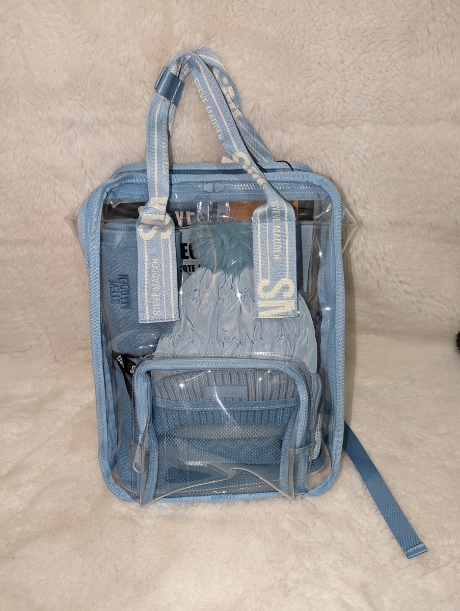 Steve Madden Nostalgic Clear Backpack Piece Gift Set