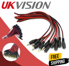 5.5mm x 2.1mm UK Male or Female WIRED DC Power Pigtail Connector Cable Jack Plug