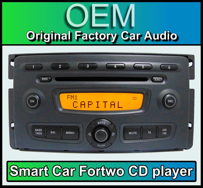 Smart Car Fortwo car stereo, Smart CD player head unit, Radio FM