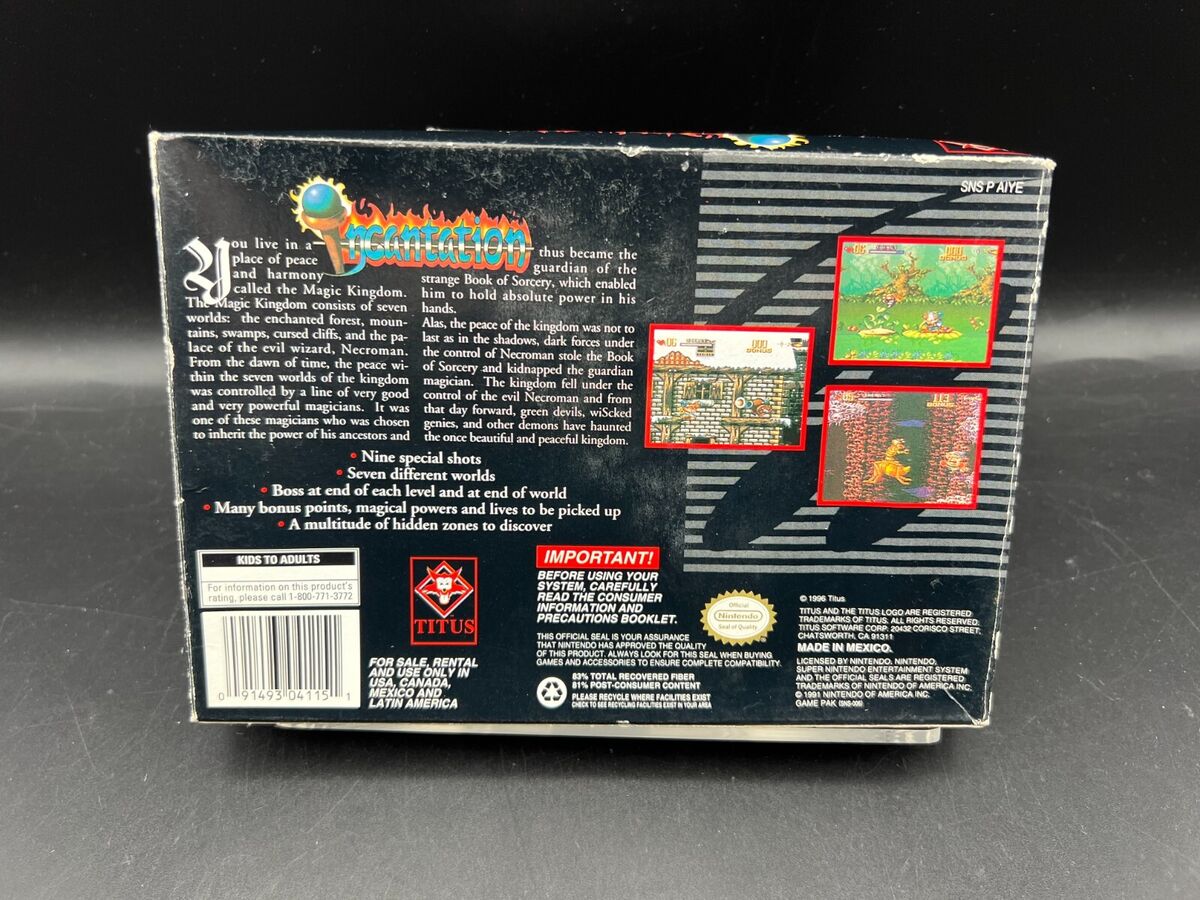 Incantation Nintendo SNES Complete in Box CIB w/ Inserts Incantation Nintendo SNES Complete in Box CIB w/ Inserts
