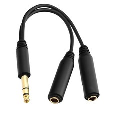 1/4 Splitter Cable 1/4 Inch 6.35mm Trs Stereo Male Plug To Dual 1/4 Inch 6.35mm