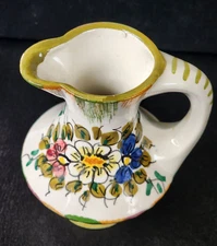 Small colorful jug or bud vase hand painted possibly Italian