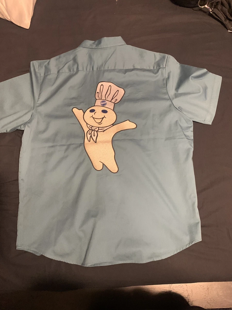 Supreme Doughboy S/S Work Shirt teal Size XL FW22 Pillsbury Logo Embroidered