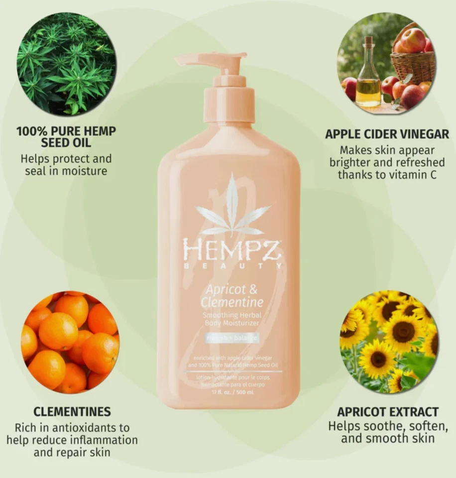 Crema hidratante corporal a base de hierbas de albaricoque y clementina de cáñamo, 17 fl oz Foto 3 de 4