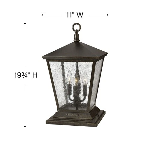 Hinkley Lighting 1437 Trellis 120v 4 Light 19.75" Tall Pier Mount - Bronze - Picture 4 of 7