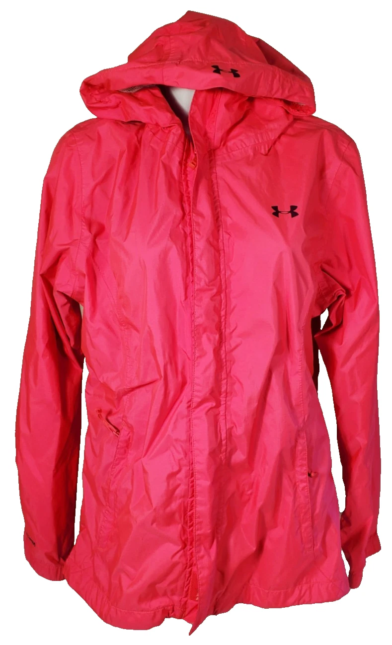 Under Armour Women's SM Hot Pink Storm Waterproof Rain Jacket Hooded