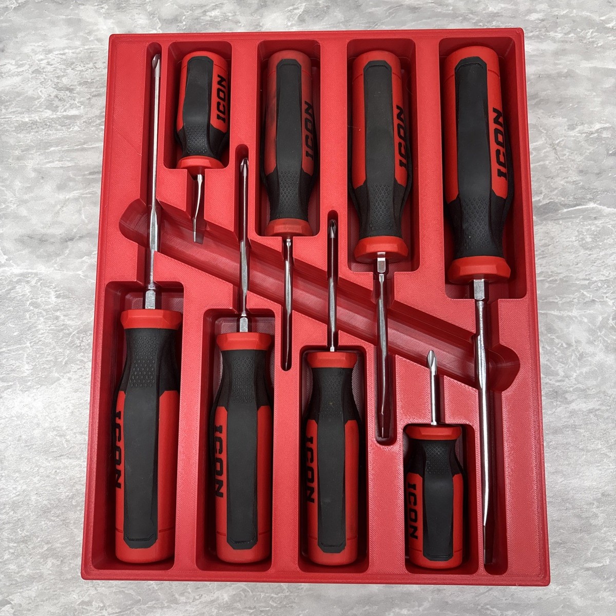 8 Piece Screwdriver Set Storage Tray For ICON by S3D Printing ICST