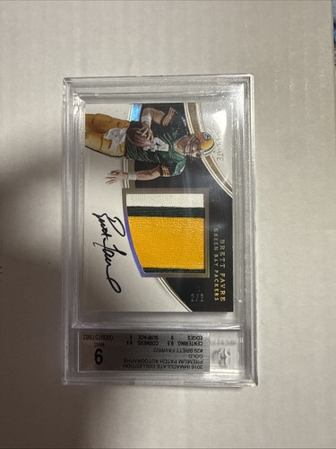 2016 Immaculate Collection Game Used 3clr PATCH Brett Favre BGS 9/9 Auto /2 Pop1