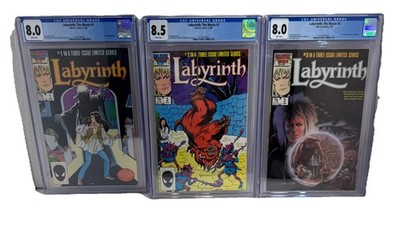Labyrinth #1-3 CGC 8-8.5 1 2 3 set (Marvel 1986) David Bowie movie adaptation