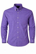 Arrow Wrinkle Free Dress Shirt Men s 16.5 32/33 Purple Long Sleeve Regular Fit