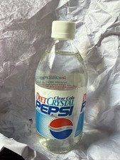Vintage 1990s Diet Crystal Pepsi Clear Cola Sealed Unopened Full