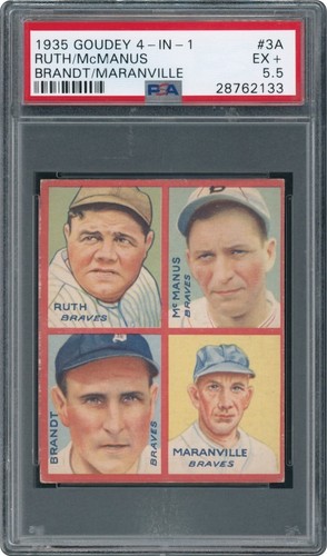 1935 Goudey 4-in-1 - R321 Babe Ruth, Maranville - PSA 5.5 - Iconic HOF!