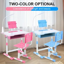 Kids Desk and Chair Set Height Adjustable Student Study Table &Chair Reading Set