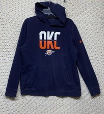 Oklahoma City Thunder Hoodie Mens Size Large Under Armour Navy Blue Basketball